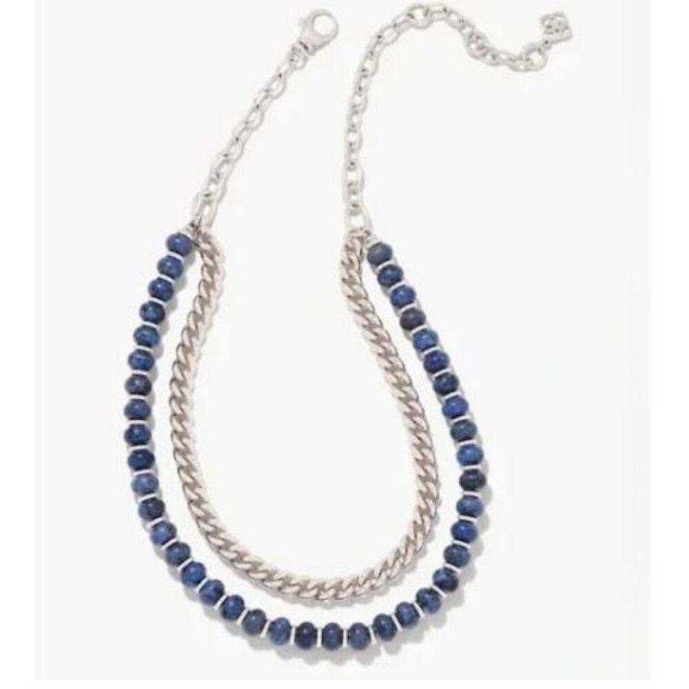 Kendra Scott Silver & Dumortierite Rebecca Multi-Strand Necklace